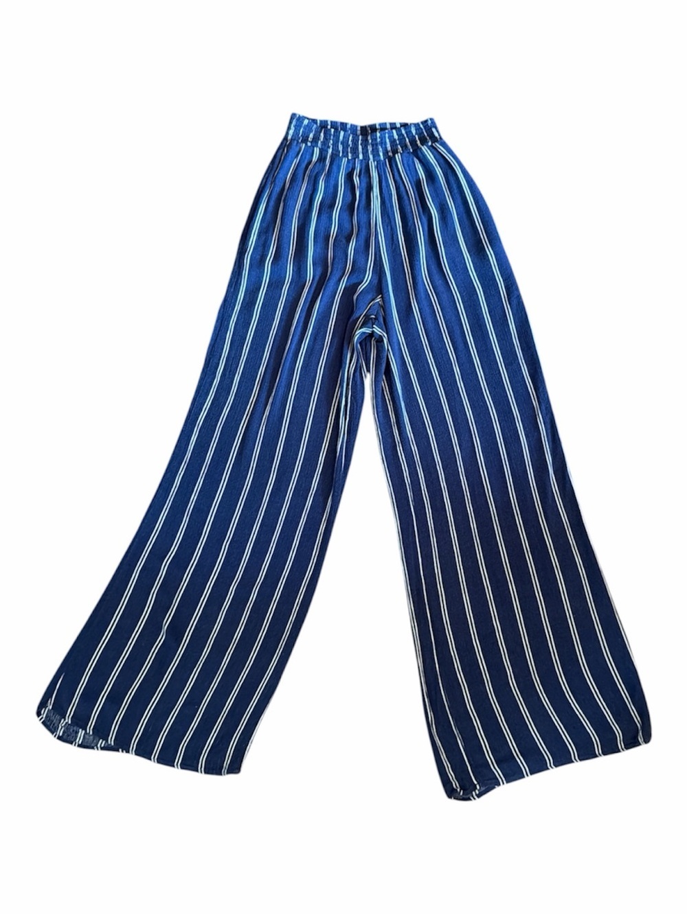 Forever 21 Navy Striped Wide-Leg Pants
